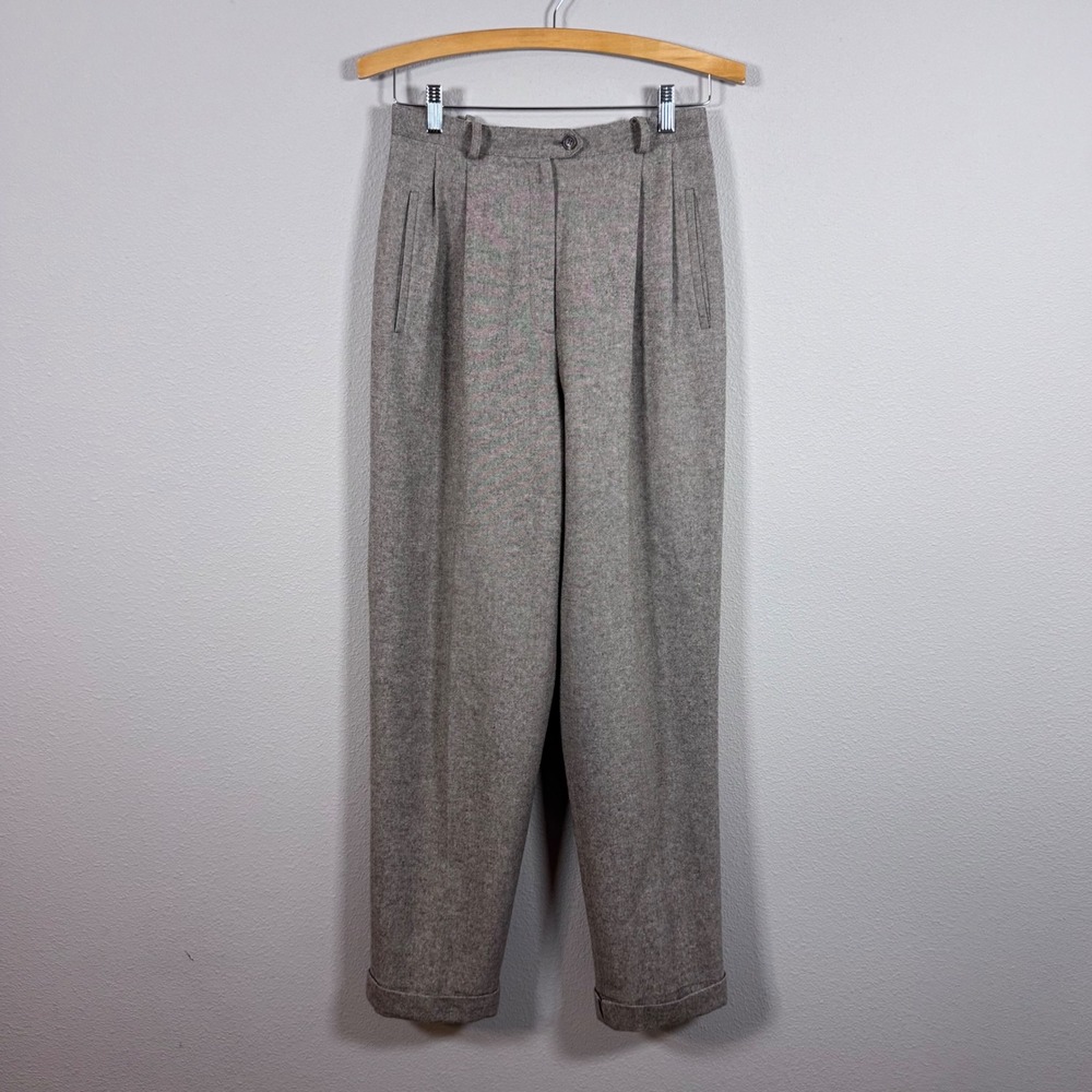 Lauren Ralph Lauren Wool Cashmere Pants Trousers Taupe Corporate Chic Women's 6